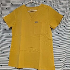 Figs Golden V-Neck Scrub Top